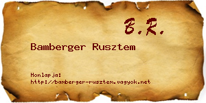 Bamberger Rusztem névjegykártya